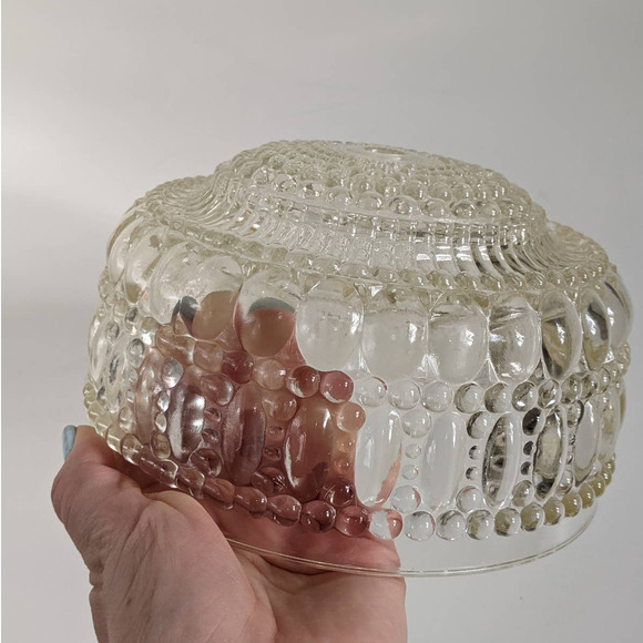 Vintage Art Deco Bubble Glass Ceiling Light Cover, Vintage Hobnail Light Fixture - Picture 8 of 10